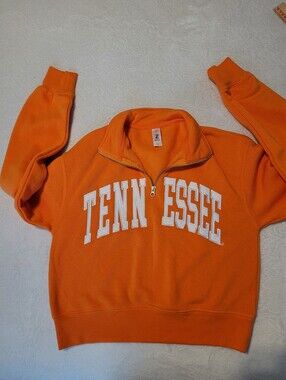 Zoozatz TN Vols Cropped 1/4 Zip Orange Hoodie Ladies Small EUC Football Sports